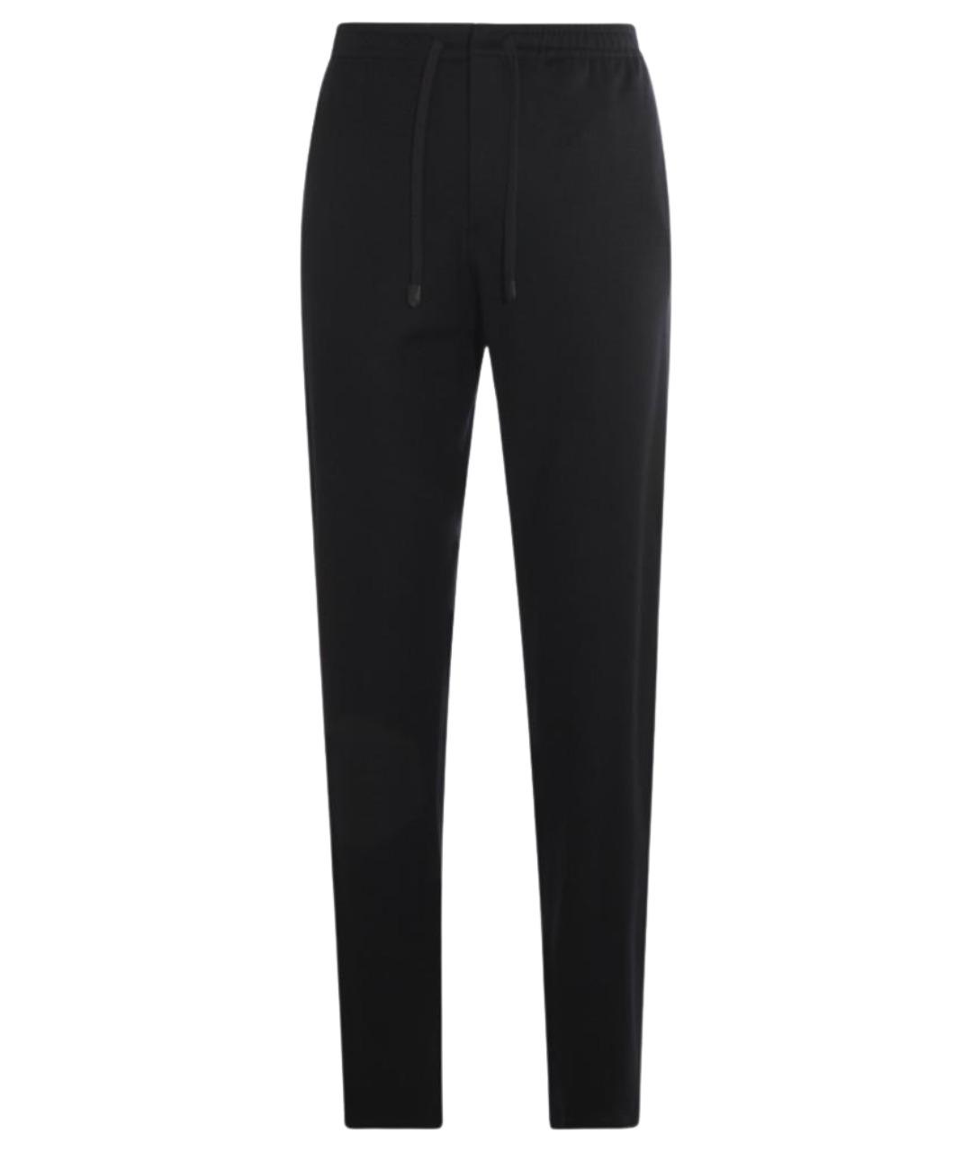 CANALI Черные шерстяные повседневные брюки, фото 1