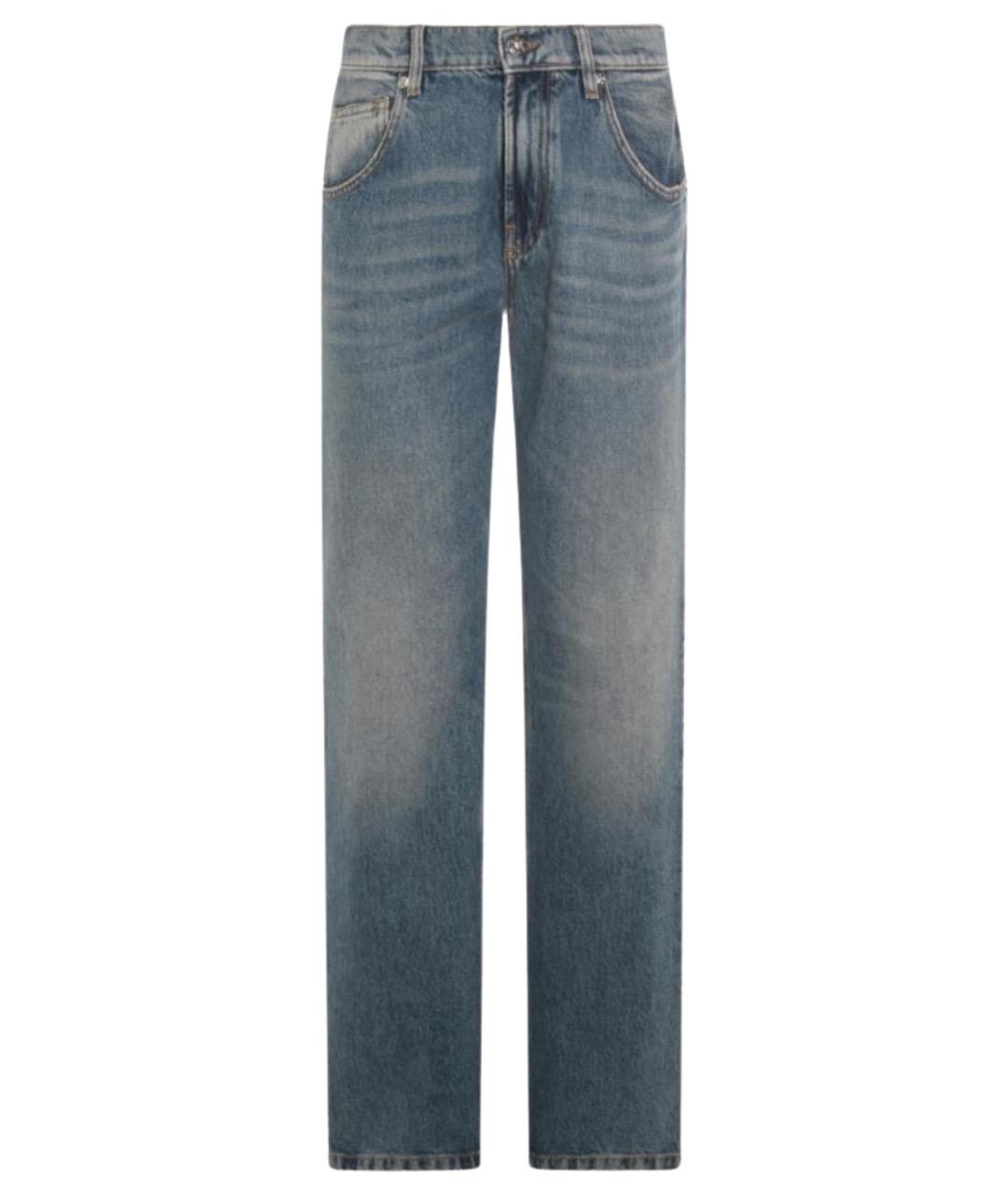 BLUMARINE Синие хлопковые прямые джинсы, фото 1