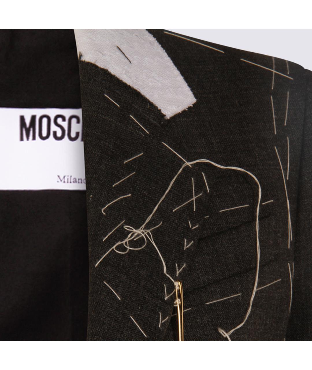 MOSCHINO Серый шерстяной жакет/пиджак, фото 3