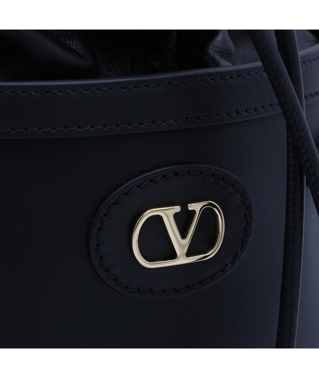 VALENTINO Черная кожаная сумка через плечо, фото 4