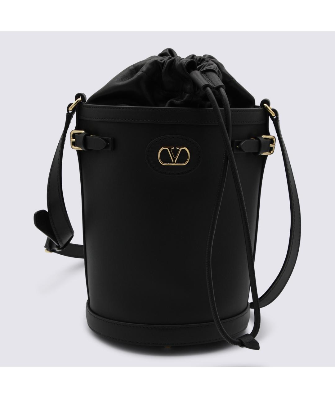 VALENTINO Черная кожаная сумка через плечо, фото 5