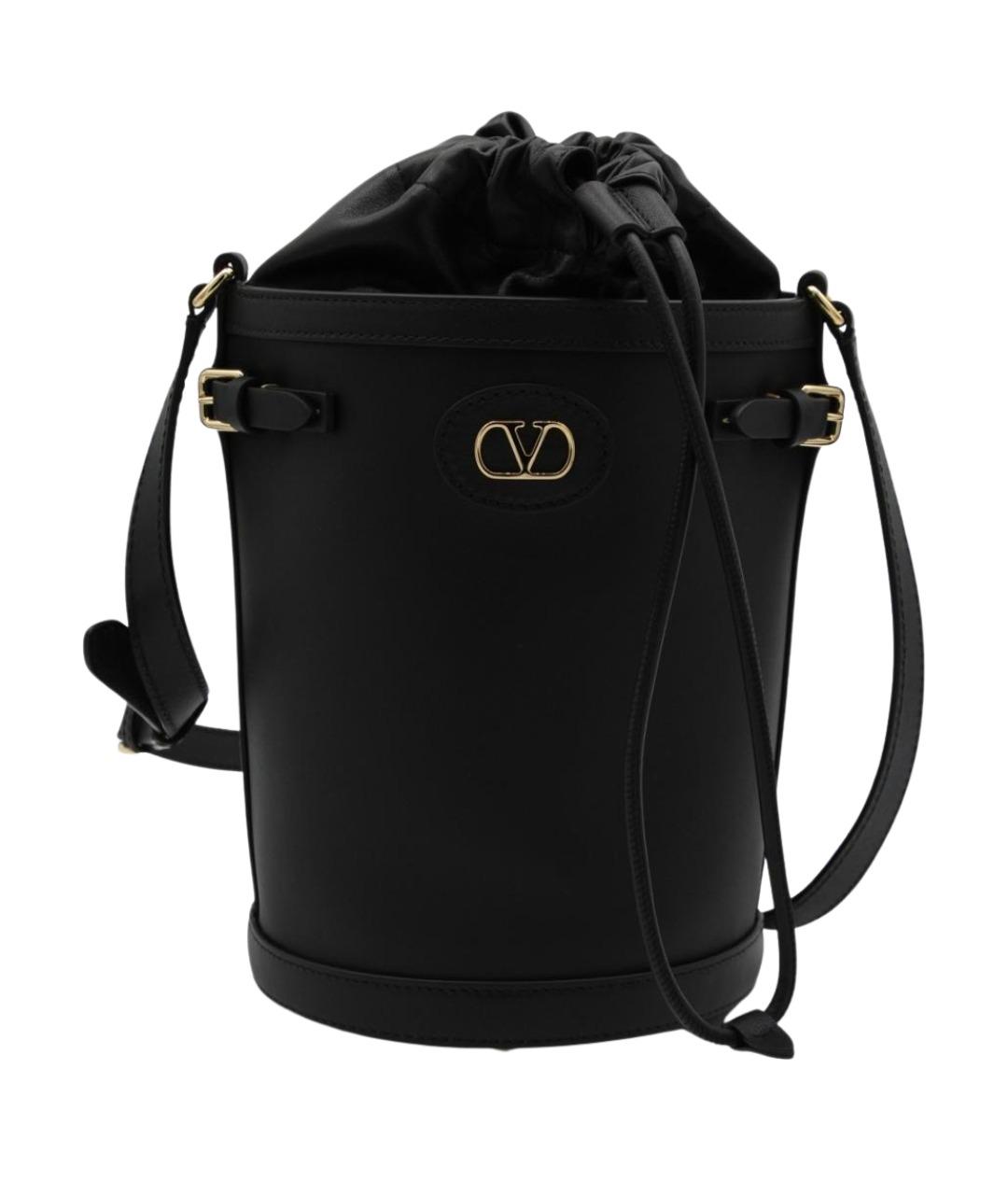 VALENTINO Черная кожаная сумка через плечо, фото 1