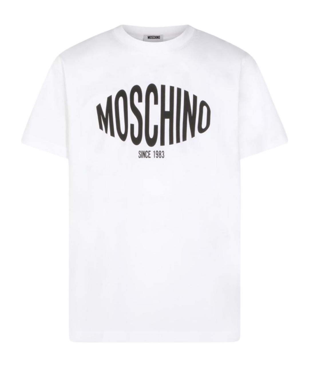 MOSCHINO Белая хлопковая футболка, фото 1