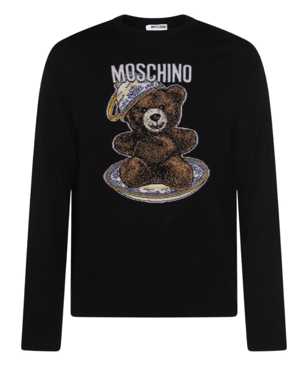 MOSCHINO Черный шерстяной джемпер / свитер, фото 1