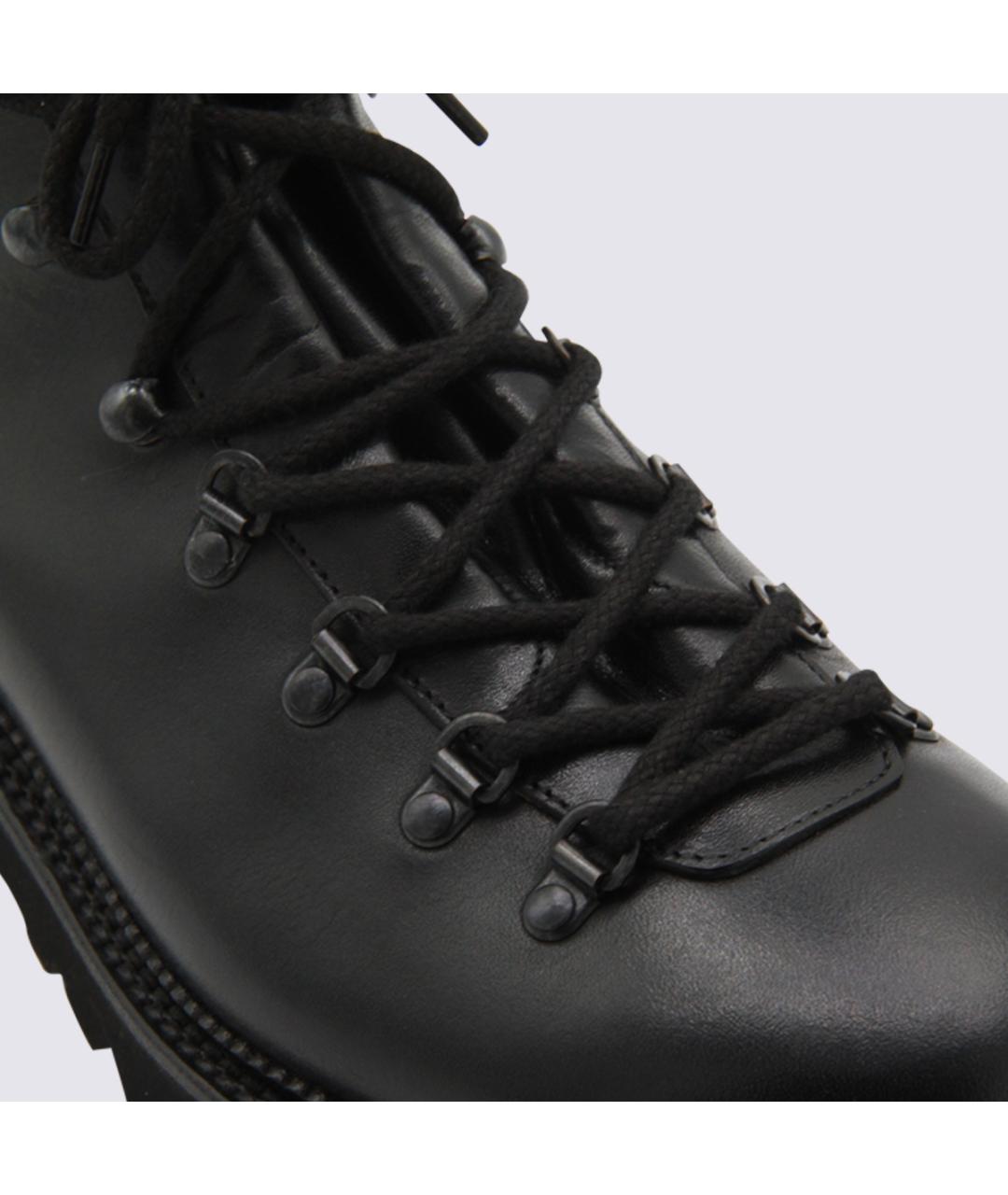 MILLE885 Черные кожаные высокие ботинки, фото 4