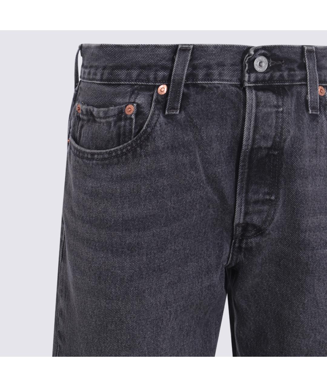 LEVI'S Черные хлопковые прямые джинсы, фото 3