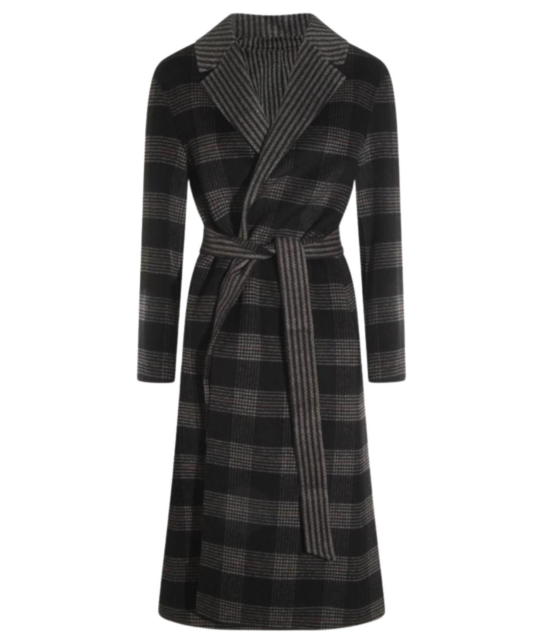 TWIN-SET Черное шерстяное пальто, фото 1