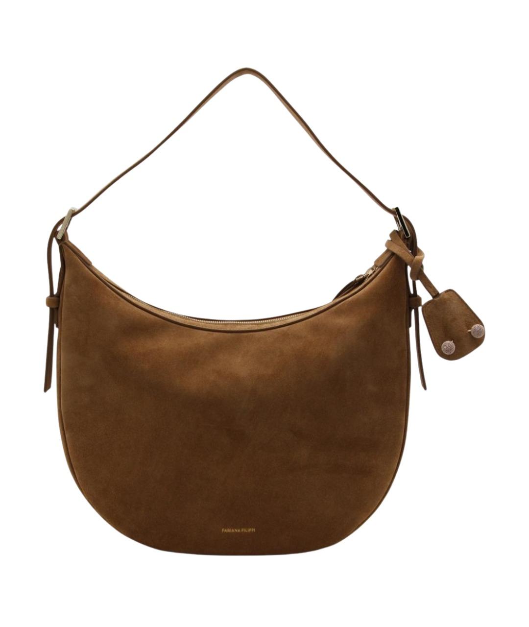 FABIANA FILIPPI Коричневая замшевая сумка через плечо, фото 1
