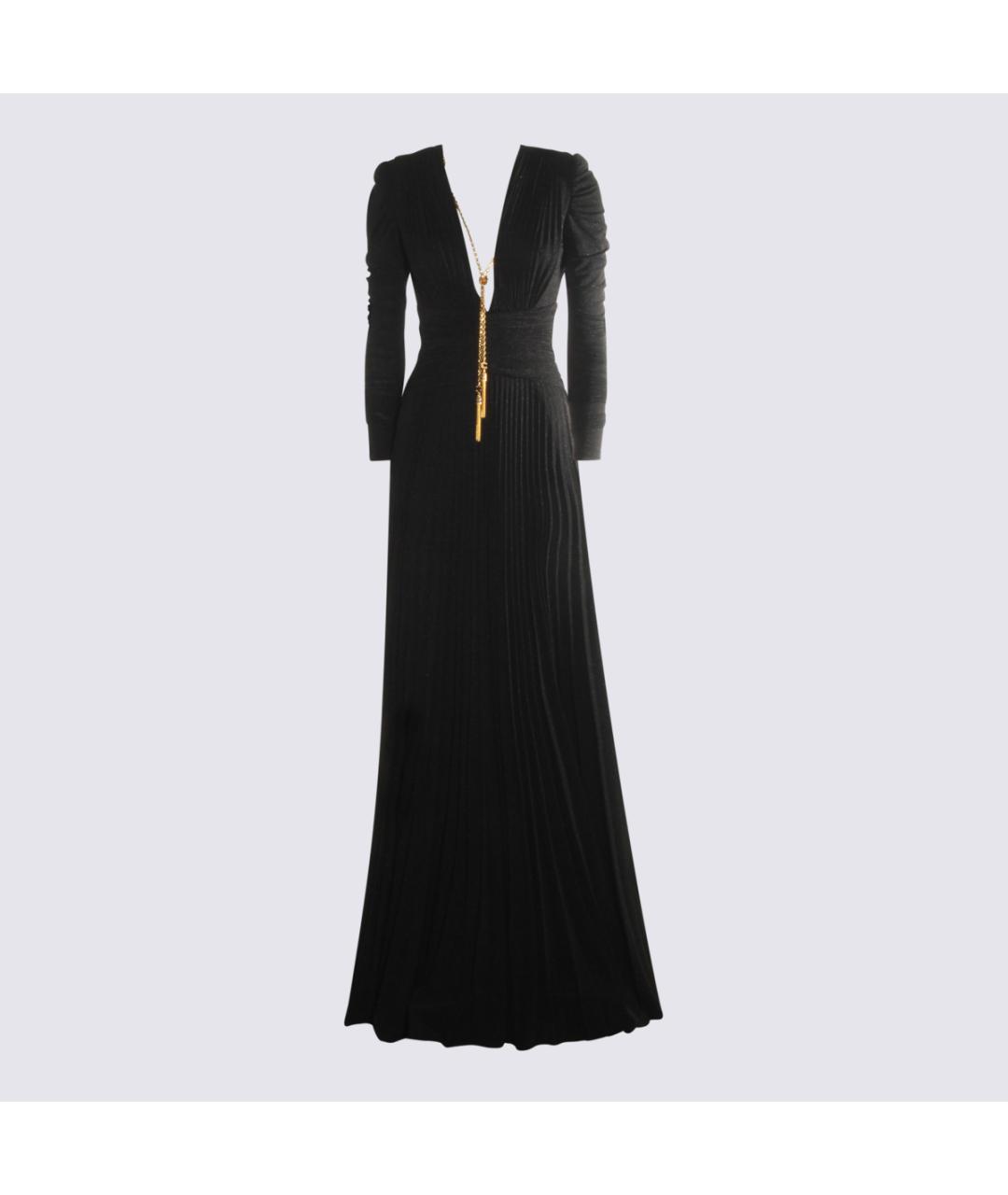 ELISABETTA FRANCHI Черное вискозное вечернее платье, фото 2