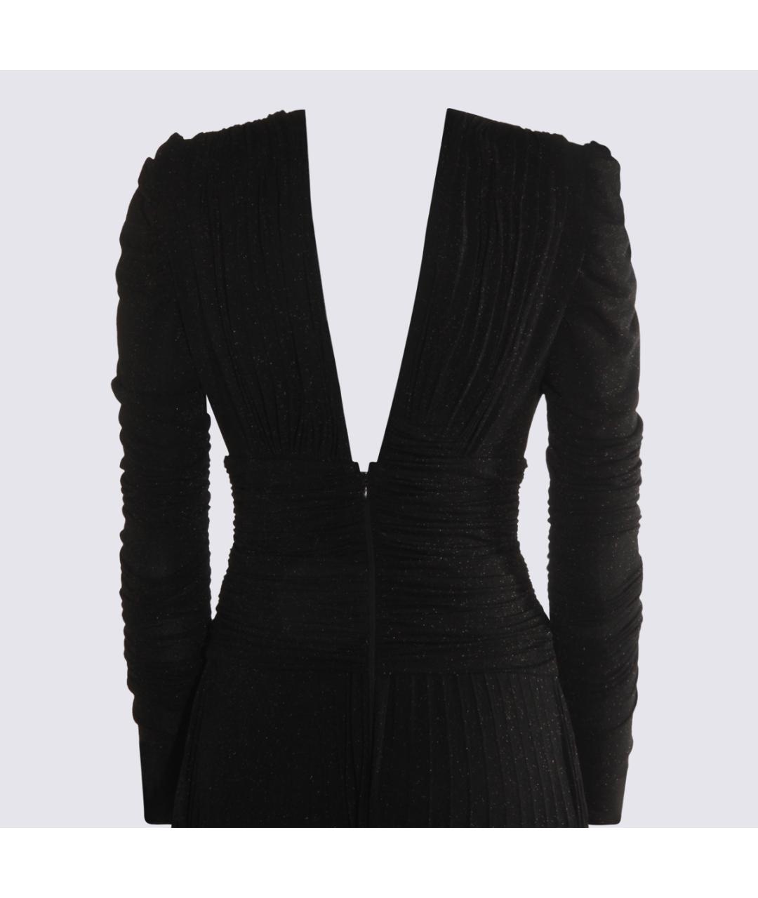 ELISABETTA FRANCHI Черное вискозное вечернее платье, фото 5