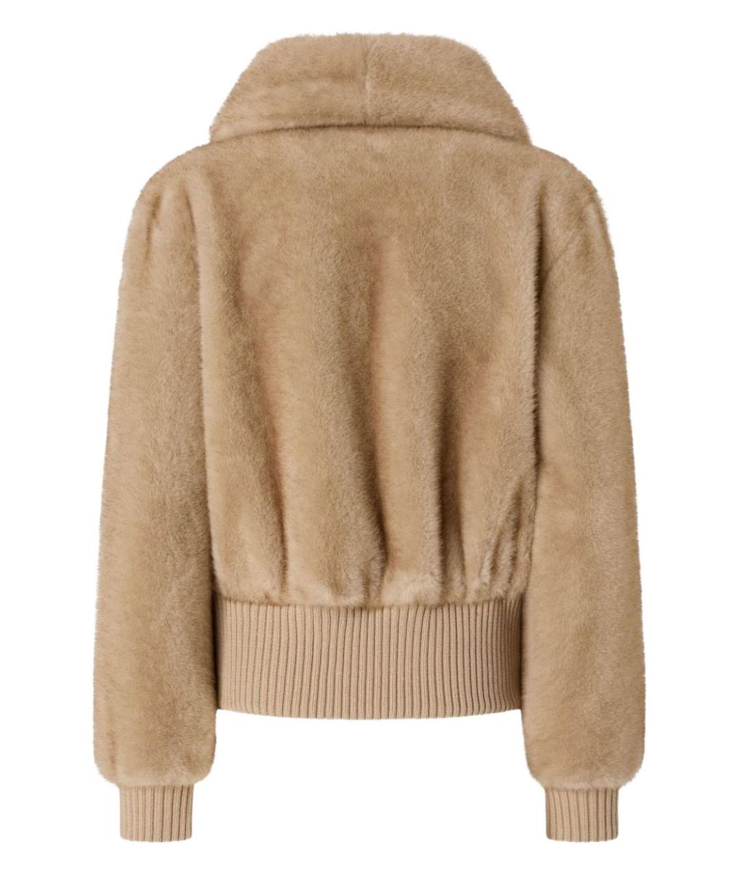 PINKO Бежевая полиэстеровая шуба, фото 2