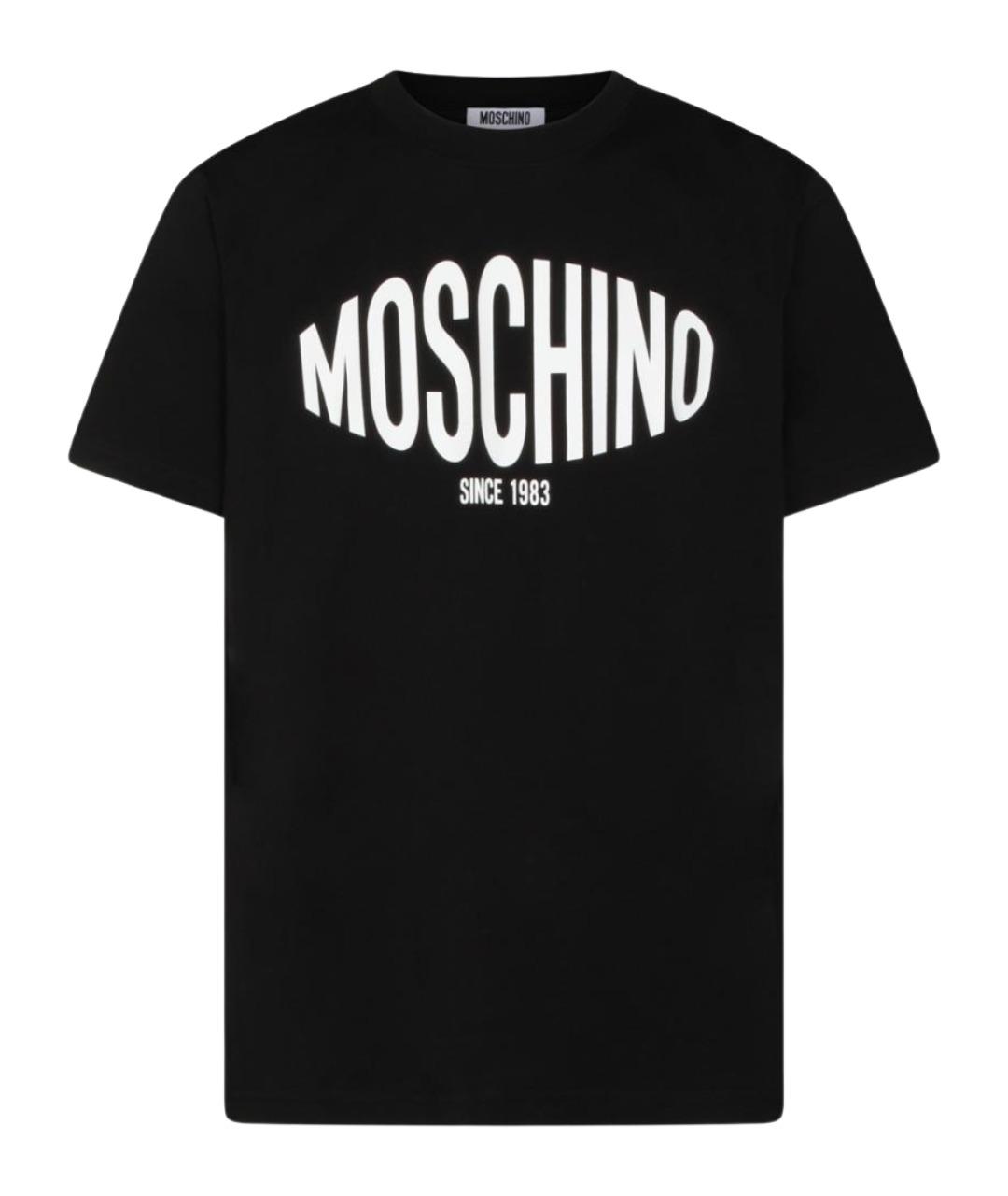 MOSCHINO Черная хлопковая футболка, фото 1