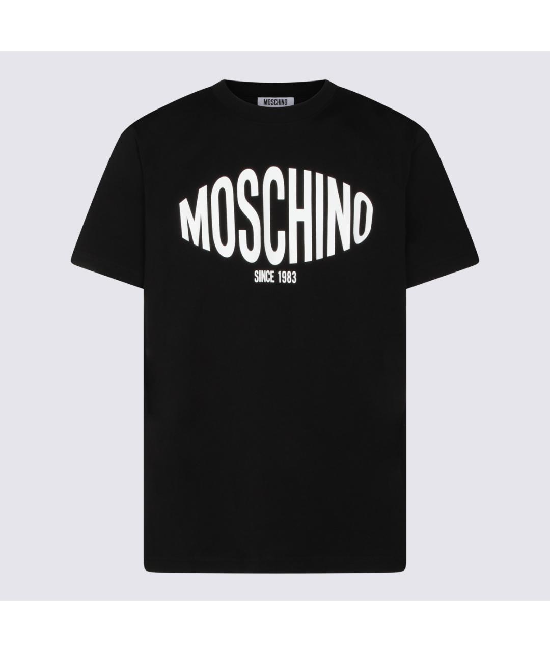 MOSCHINO Черная хлопковая футболка, фото 4