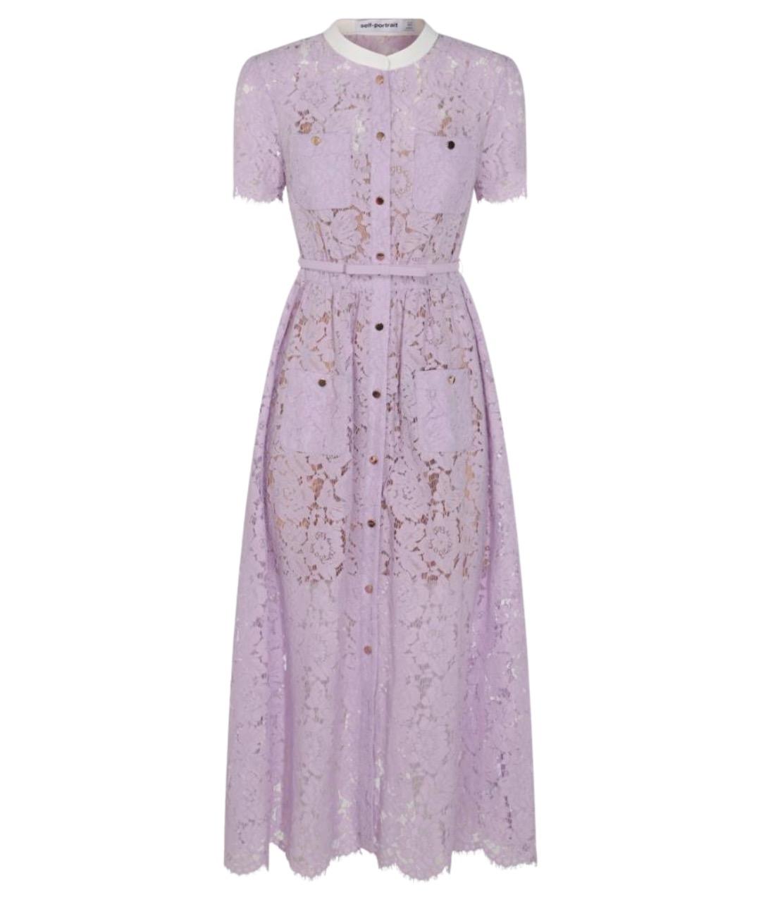 SELF-PORTRAIT Фиолетовое полиэстеровое повседневное платье, фото 1