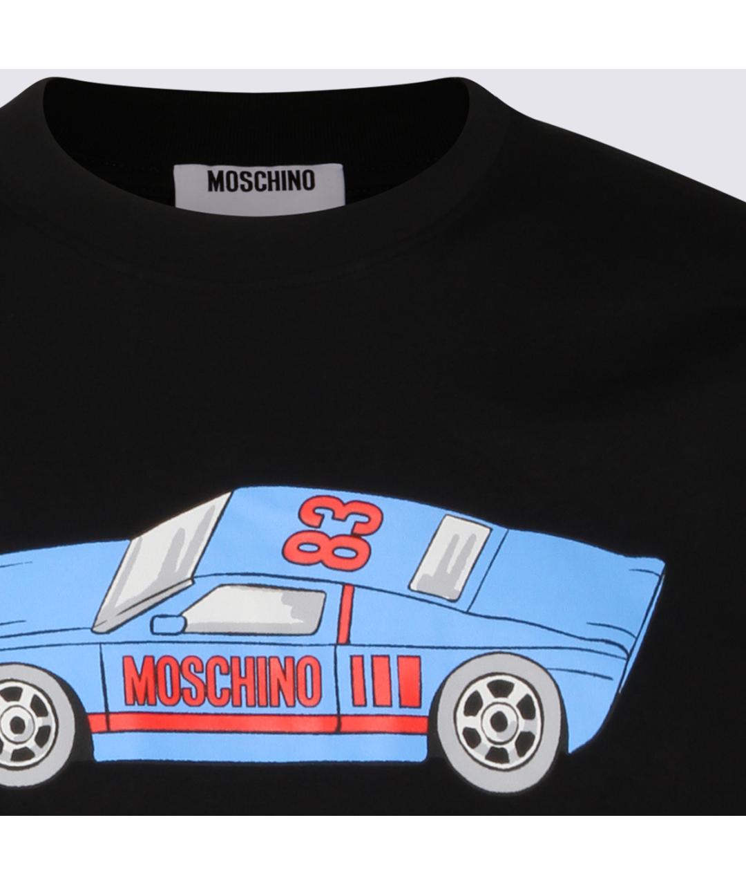 MOSCHINO Черная хлопковая футболка, фото 3