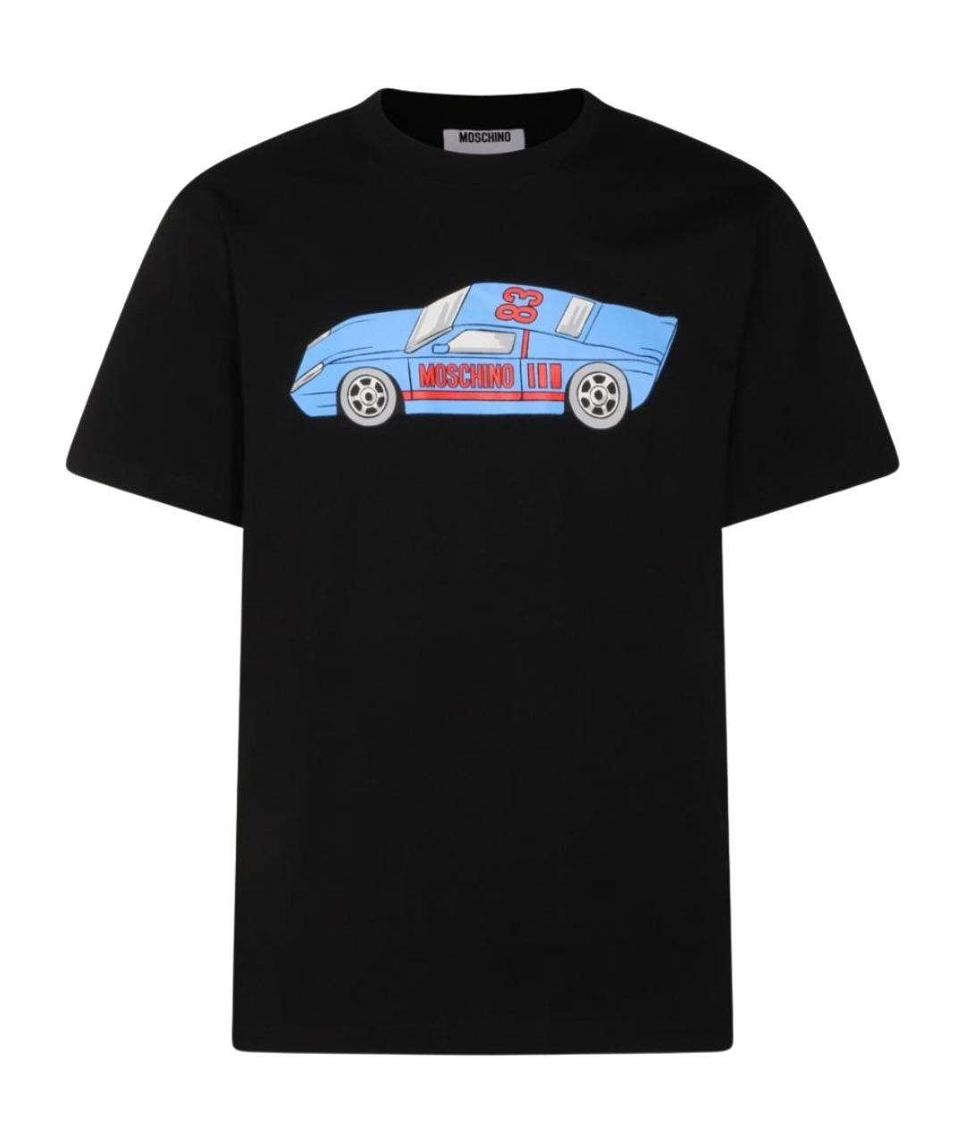 MOSCHINO Черная хлопковая футболка, фото 1
