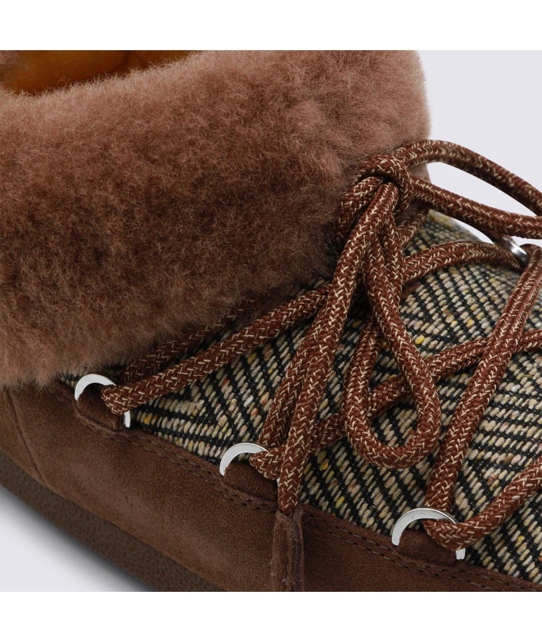 MOON BOOT Коричневые текстильные ботинки, фото 4