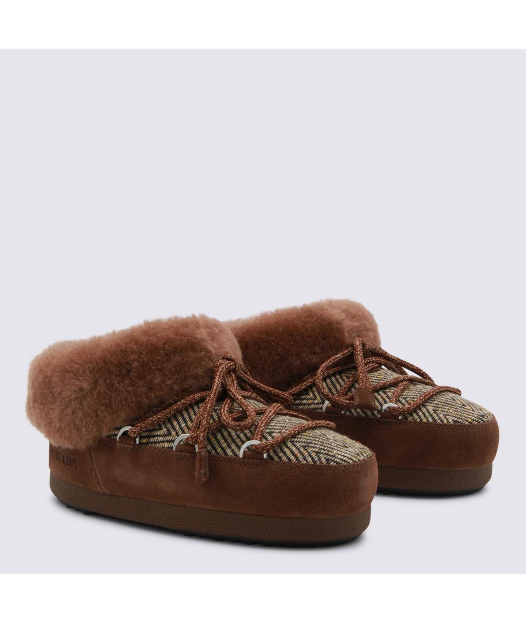 MOON BOOT Коричневые текстильные ботинки, фото 2