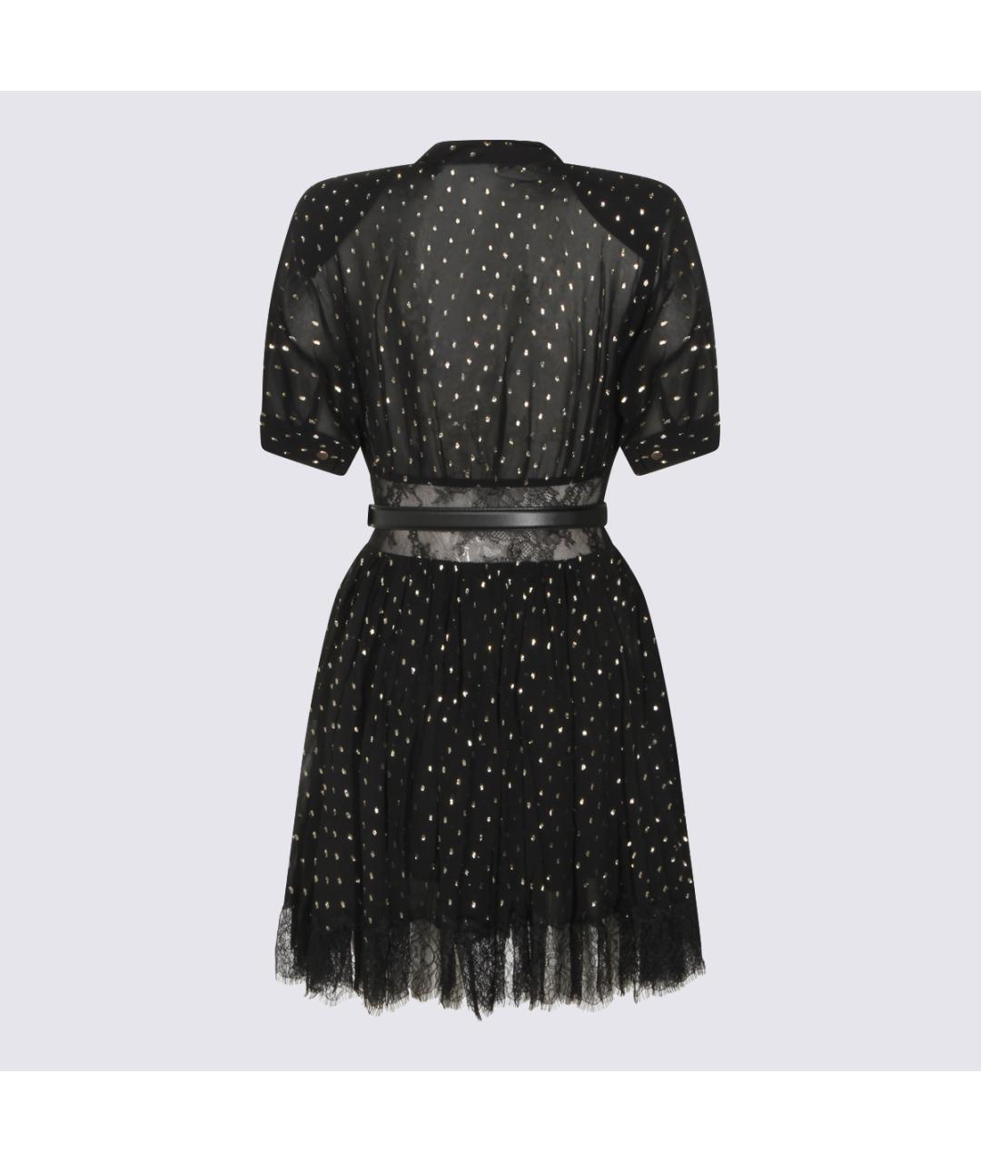 SELF-PORTRAIT Черное вискозное повседневное платье, фото 2