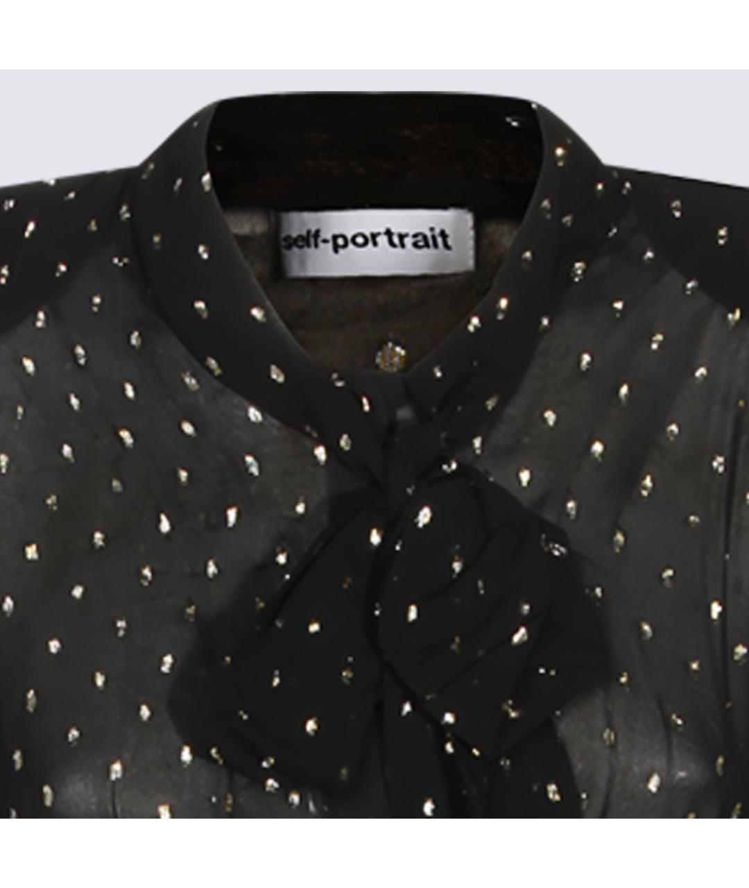 SELF-PORTRAIT Черное вискозное повседневное платье, фото 3