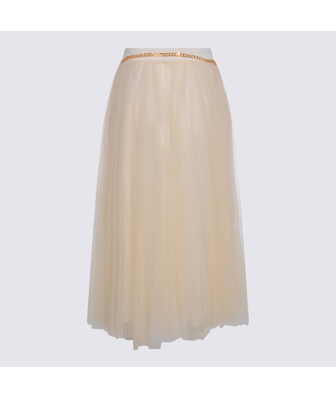 ELISABETTA FRANCHI Бежевая полиамидовая юбка миди, фото 2
