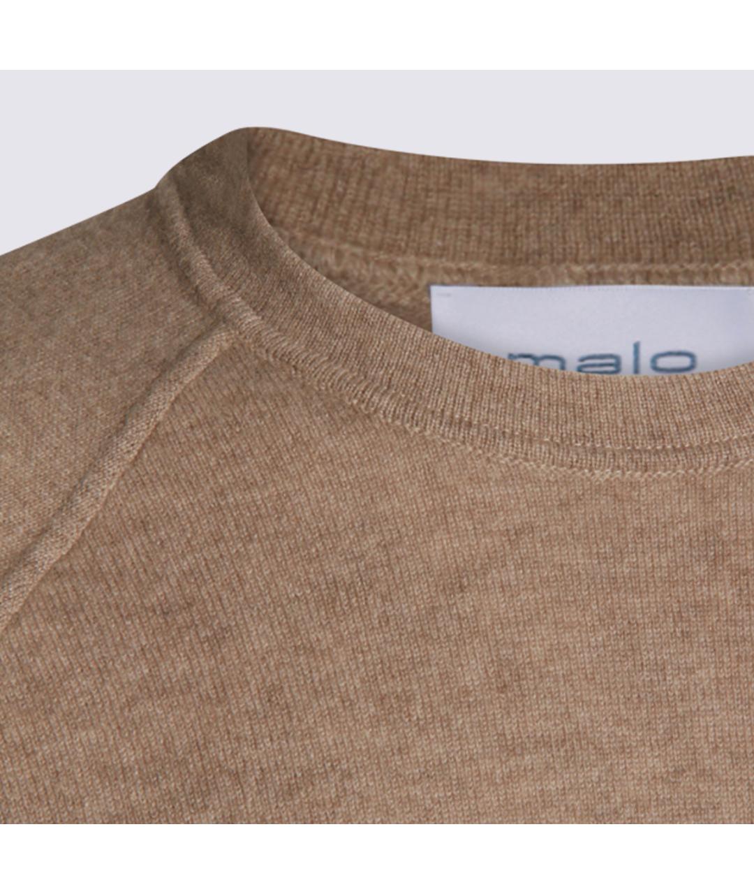 MALO Бежевый шерстяной джемпер / свитер, фото 4