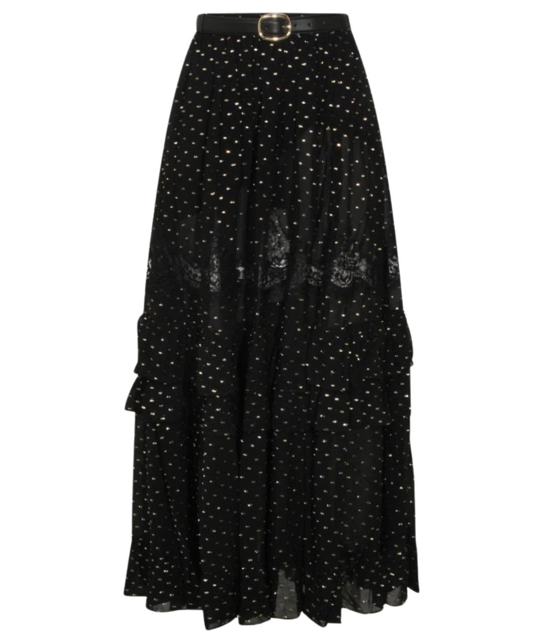 SELF-PORTRAIT Черная вискозная юбка миди, фото 1