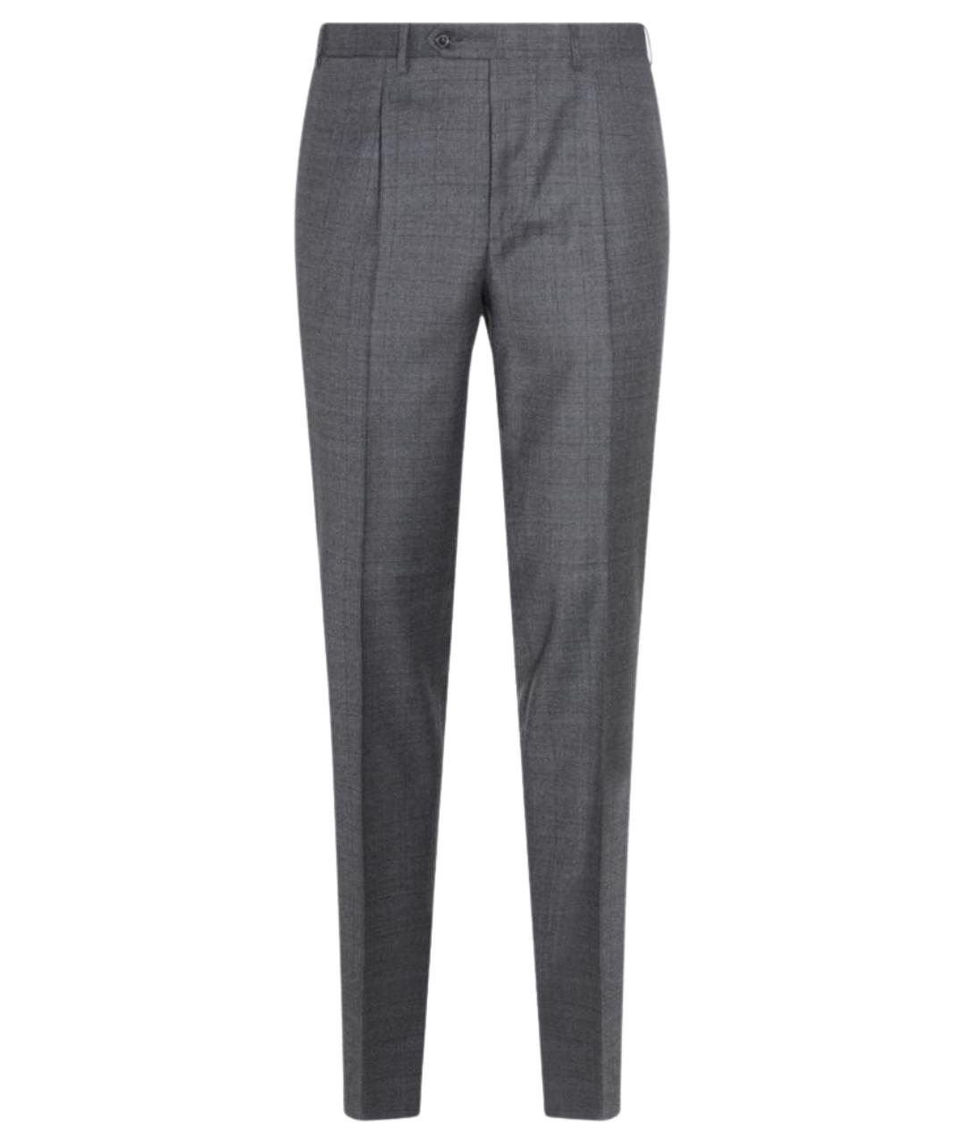 CANALI Серые шерстяные повседневные брюки, фото 1