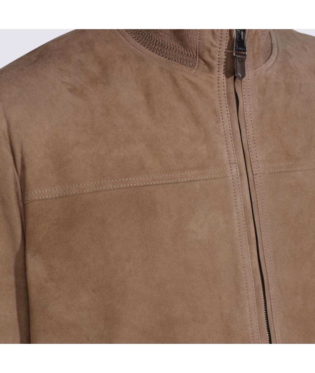 CANALI Коричневая замшевая куртка, фото 4