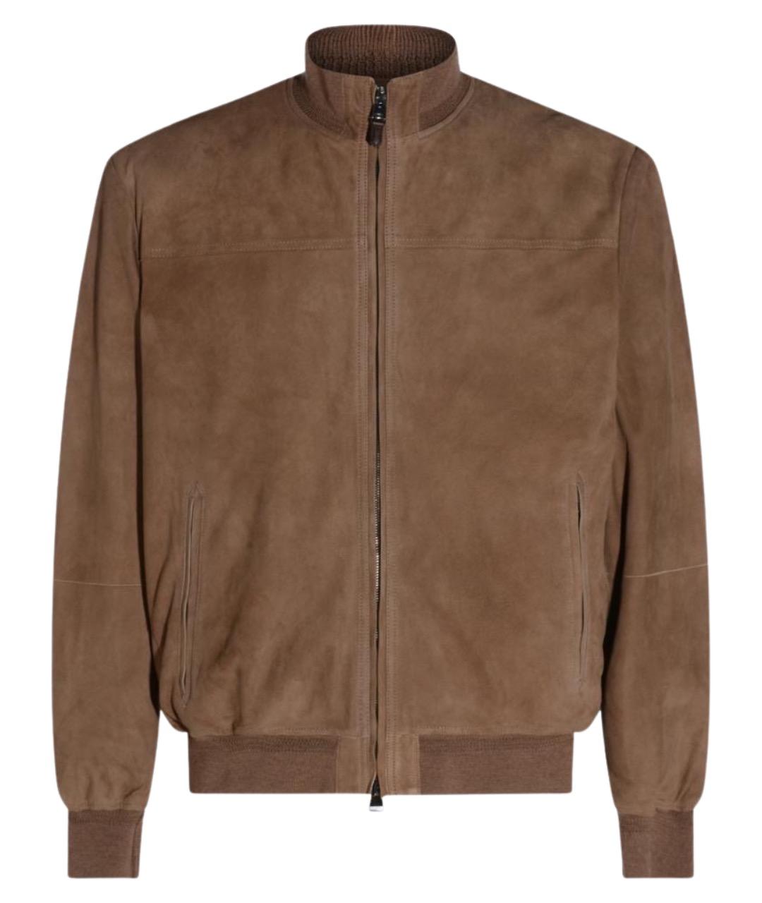 CANALI Коричневая замшевая куртка, фото 1