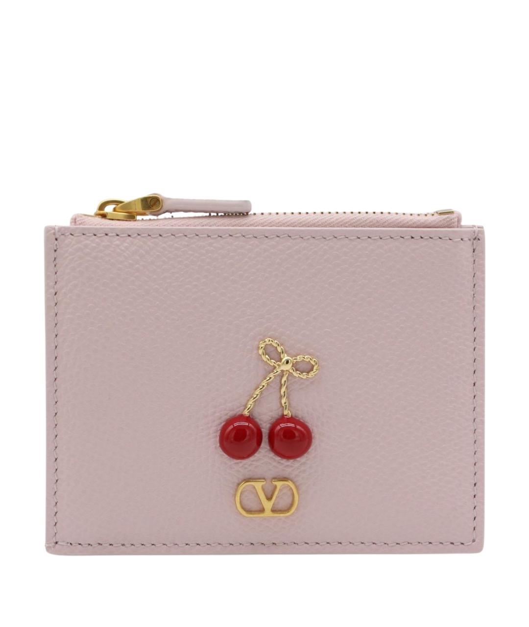 VALENTINO Розовый кожаный кошелек, фото 1