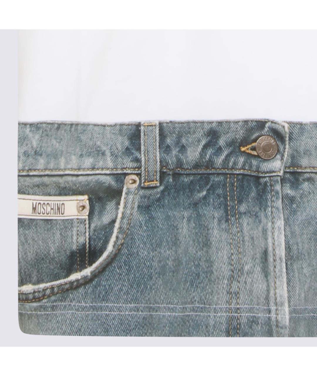 MOSCHINO Белая хлопковая футболка, фото 4