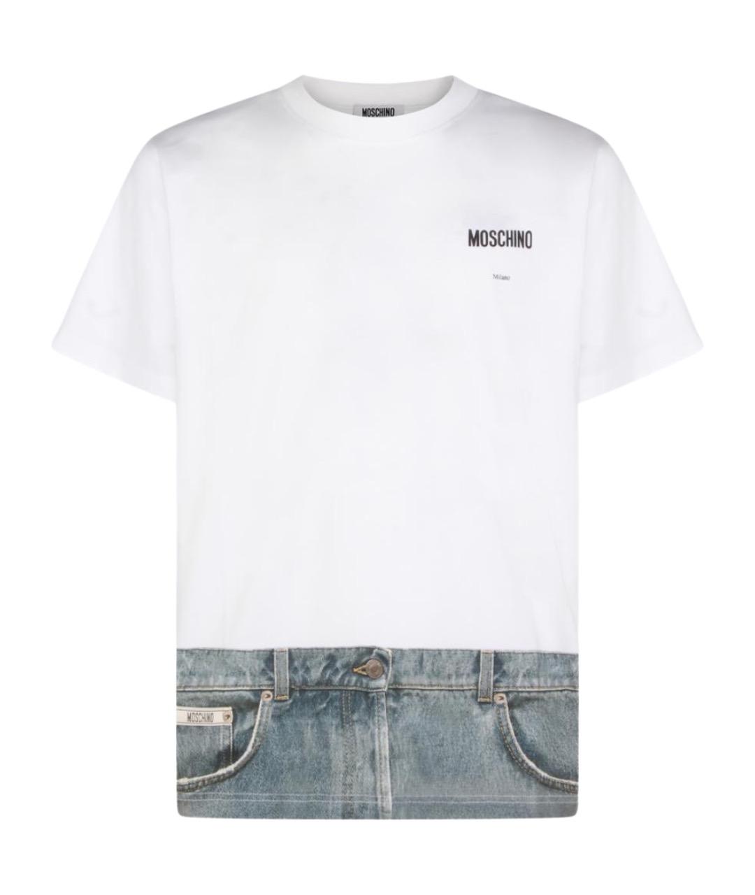 MOSCHINO Белая хлопковая футболка, фото 1