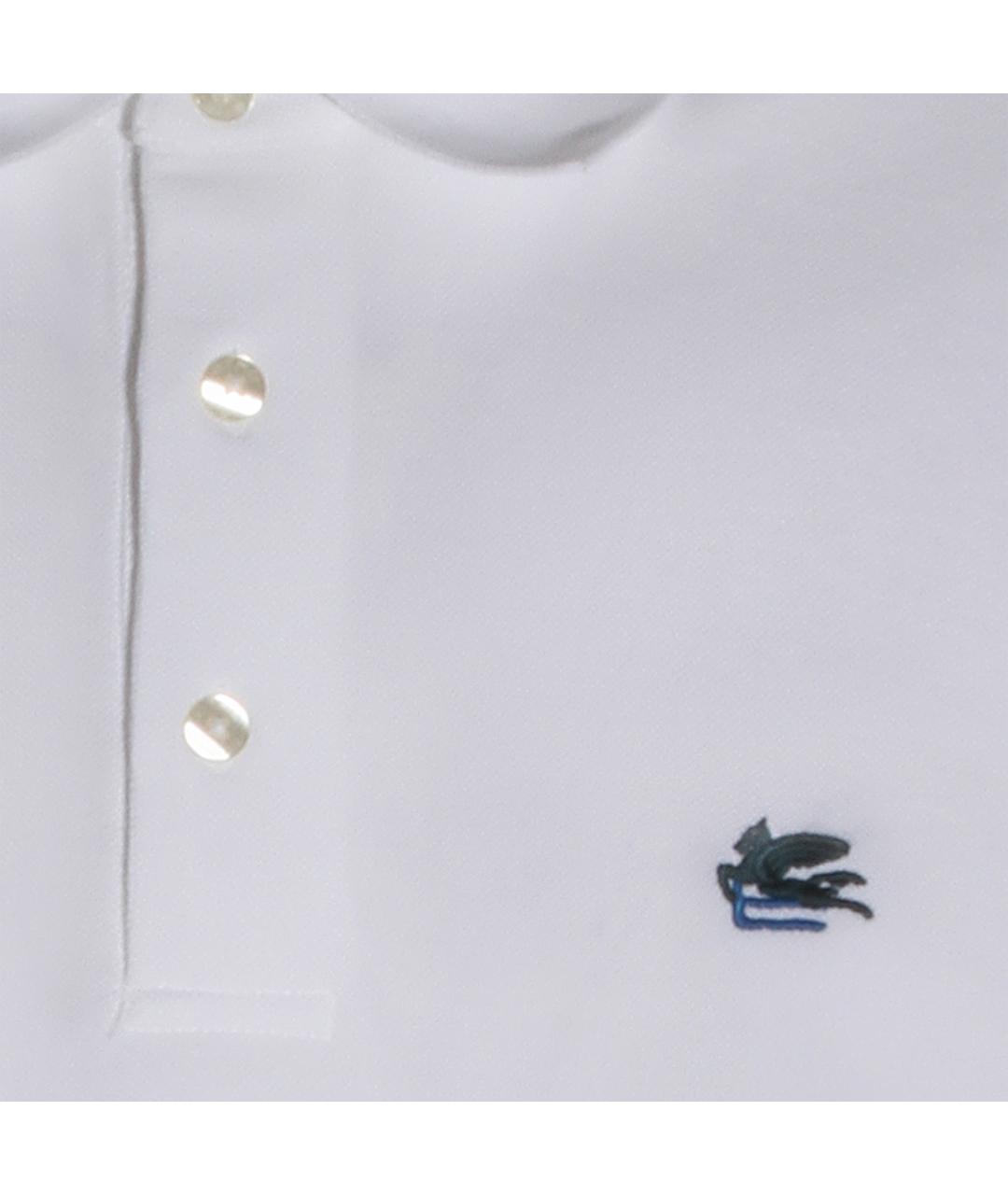 ETRO Белое хлопковое поло с коротким рукавом, фото 3