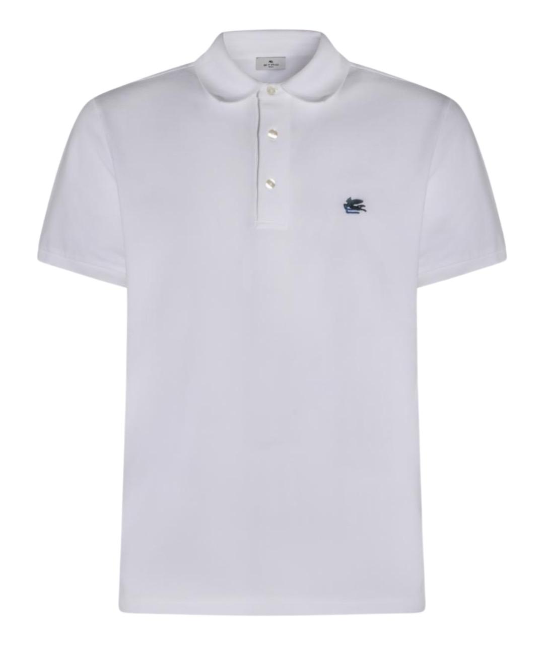 ETRO Белое хлопковое поло с коротким рукавом, фото 1