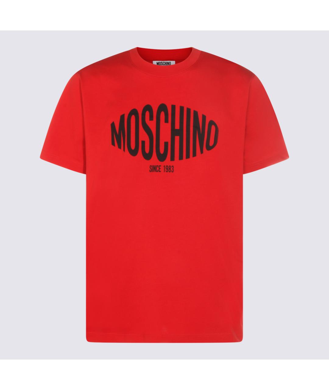 MOSCHINO Красная хлопковая футболка, фото 4