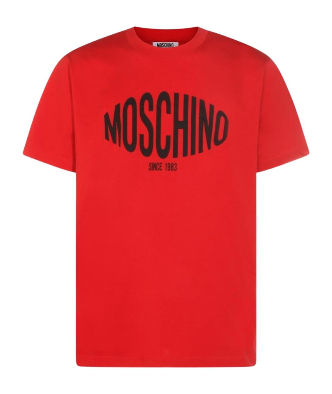 MOSCHINO Красная хлопковая футболка, фото 1