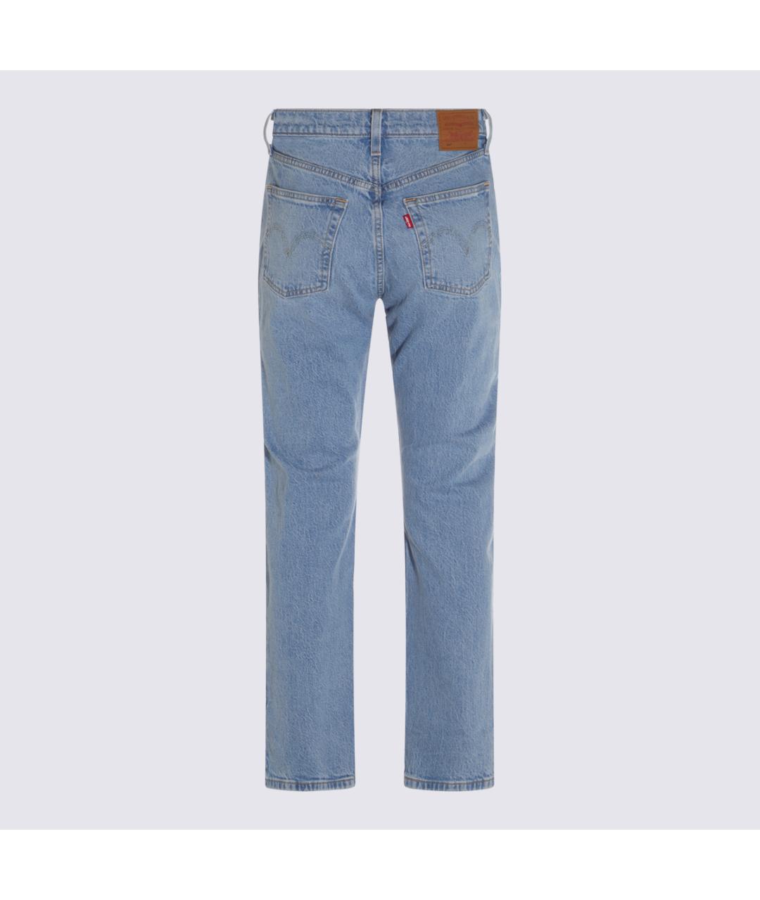 LEVI'S Голубые хлопковые прямые джинсы, фото 2