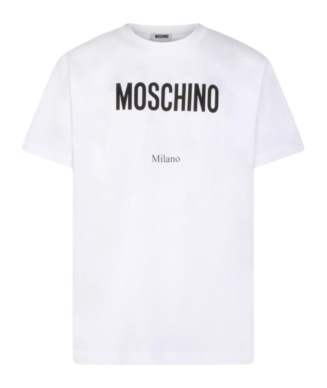 MOSCHINO Белая хлопковая футболка, фото 1