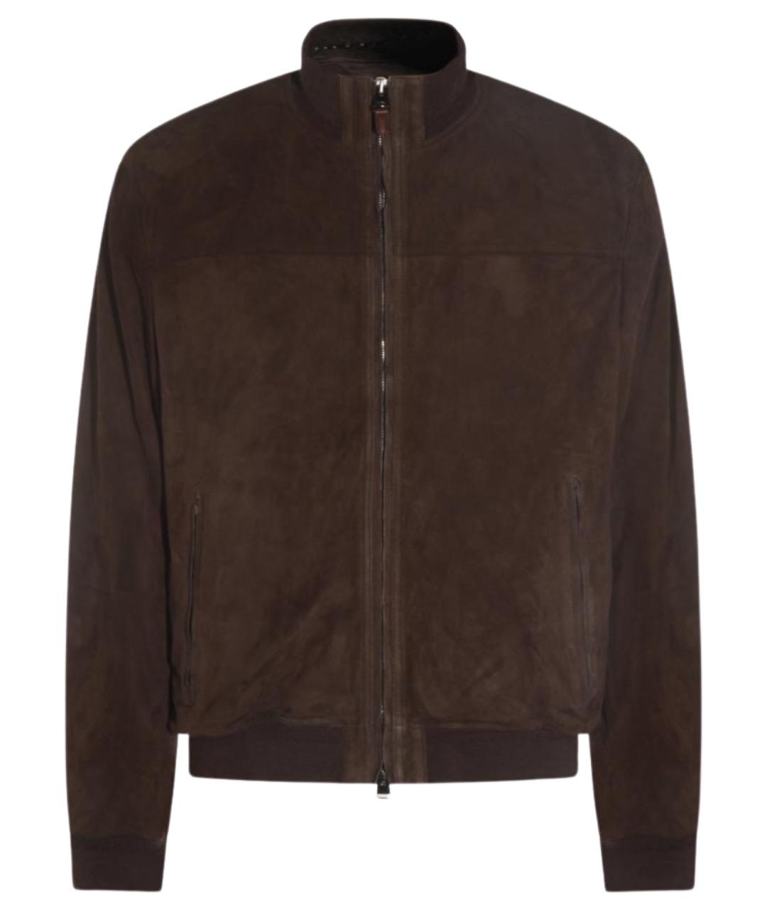 CANALI Коричневая замшевая куртка, фото 1