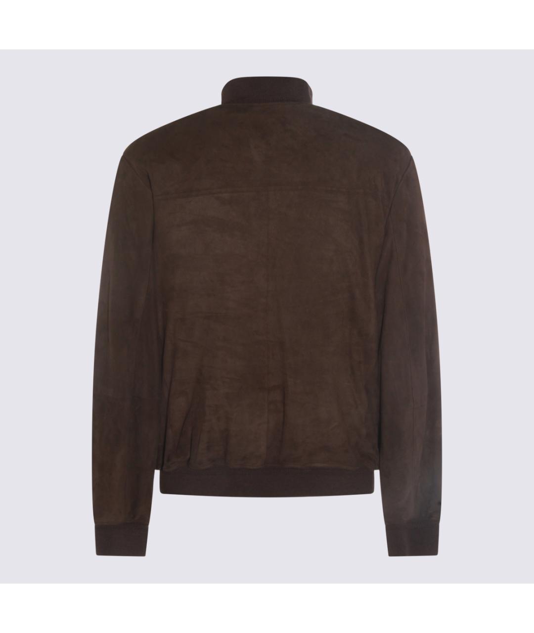 CANALI Коричневая замшевая куртка, фото 2
