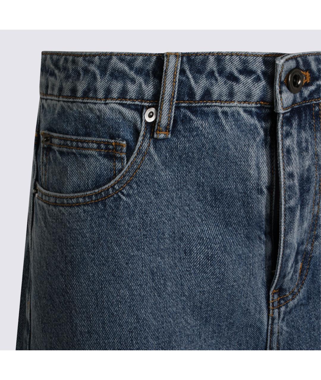 SELF-PORTRAIT Синие хлопковые прямые джинсы, фото 3