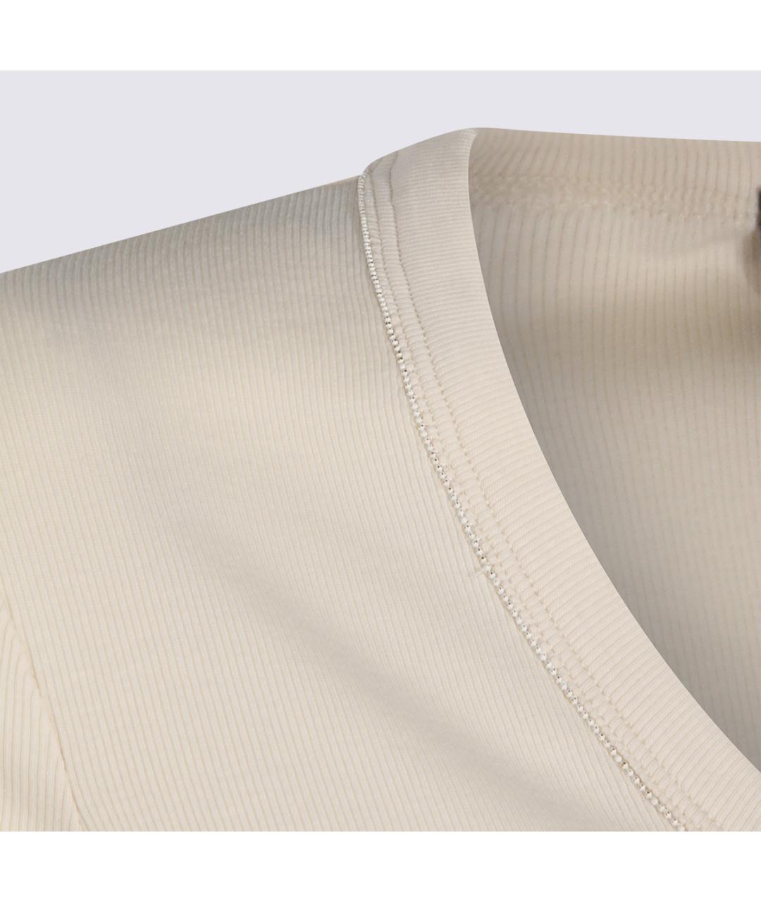 FABIANA FILIPPI Бежевая хлопковая футболка, фото 3