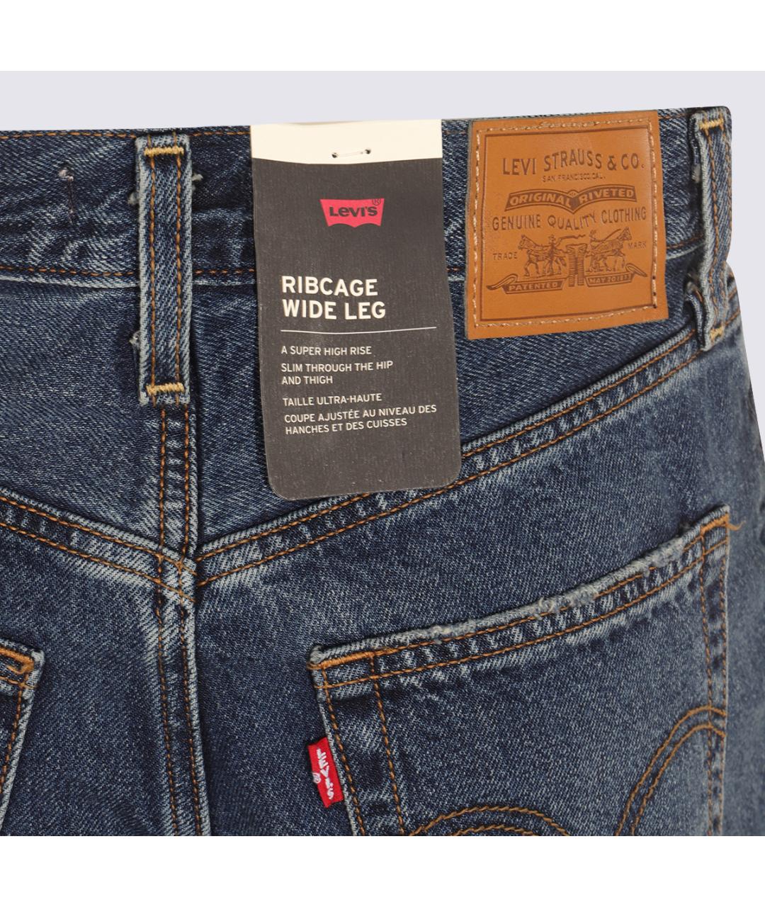 LEVI'S Синие хлопковые прямые джинсы, фото 5