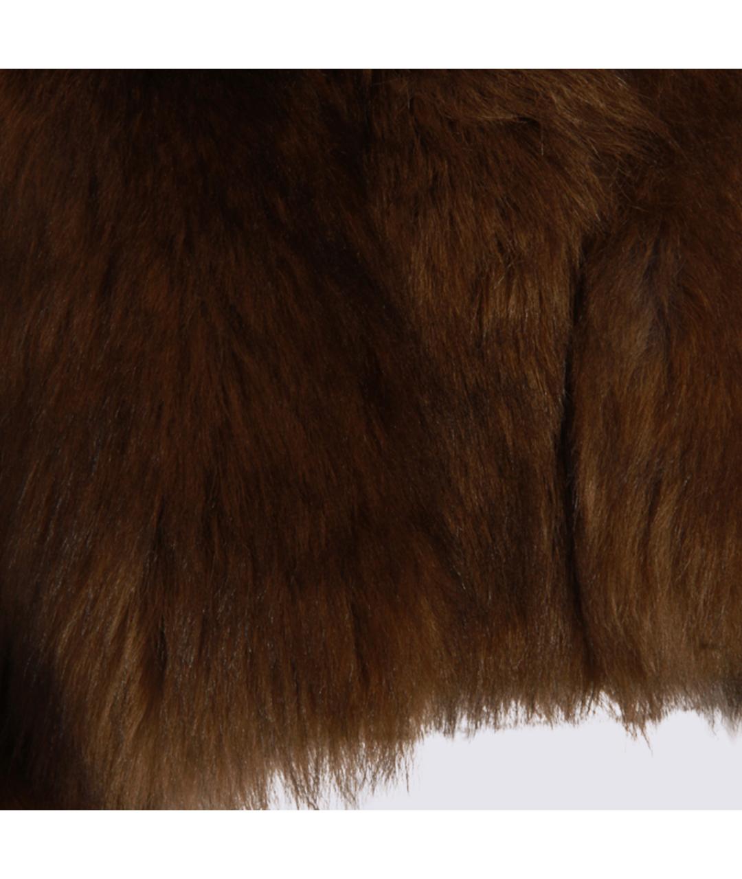 BLUMARINE Коричневая шуба, фото 3