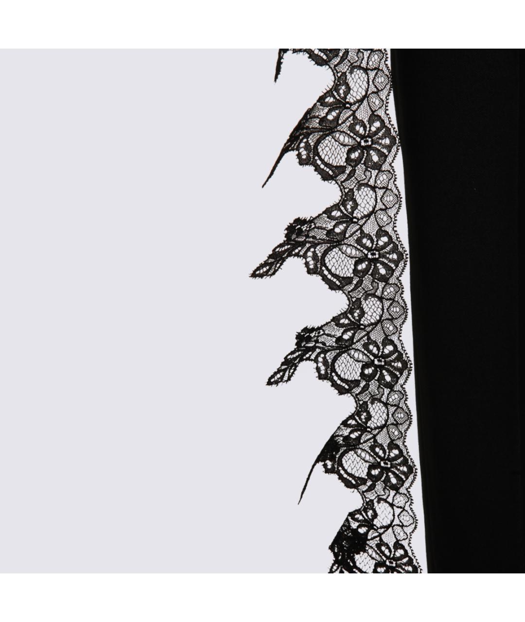 BLUMARINE Черные полиэстеровые прямые брюки, фото 4