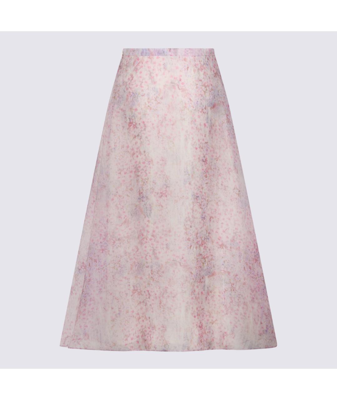 ALBERTA FERRETTI Фиолетовая шелковая юбка миди, фото 2