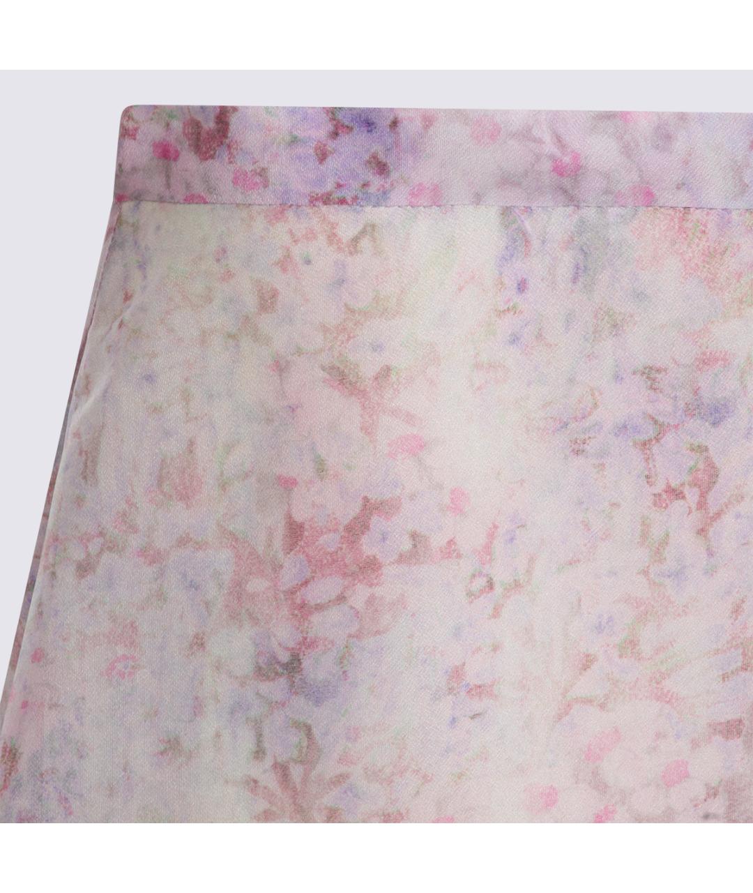 ALBERTA FERRETTI Фиолетовая шелковая юбка миди, фото 3