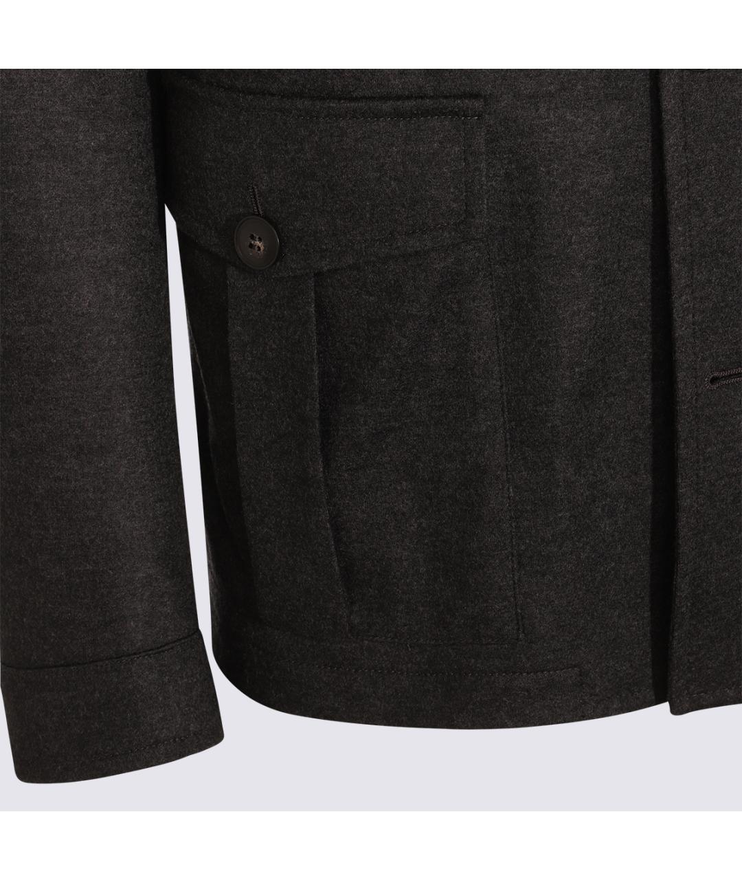 CANALI Черная шерстяная куртка, фото 4