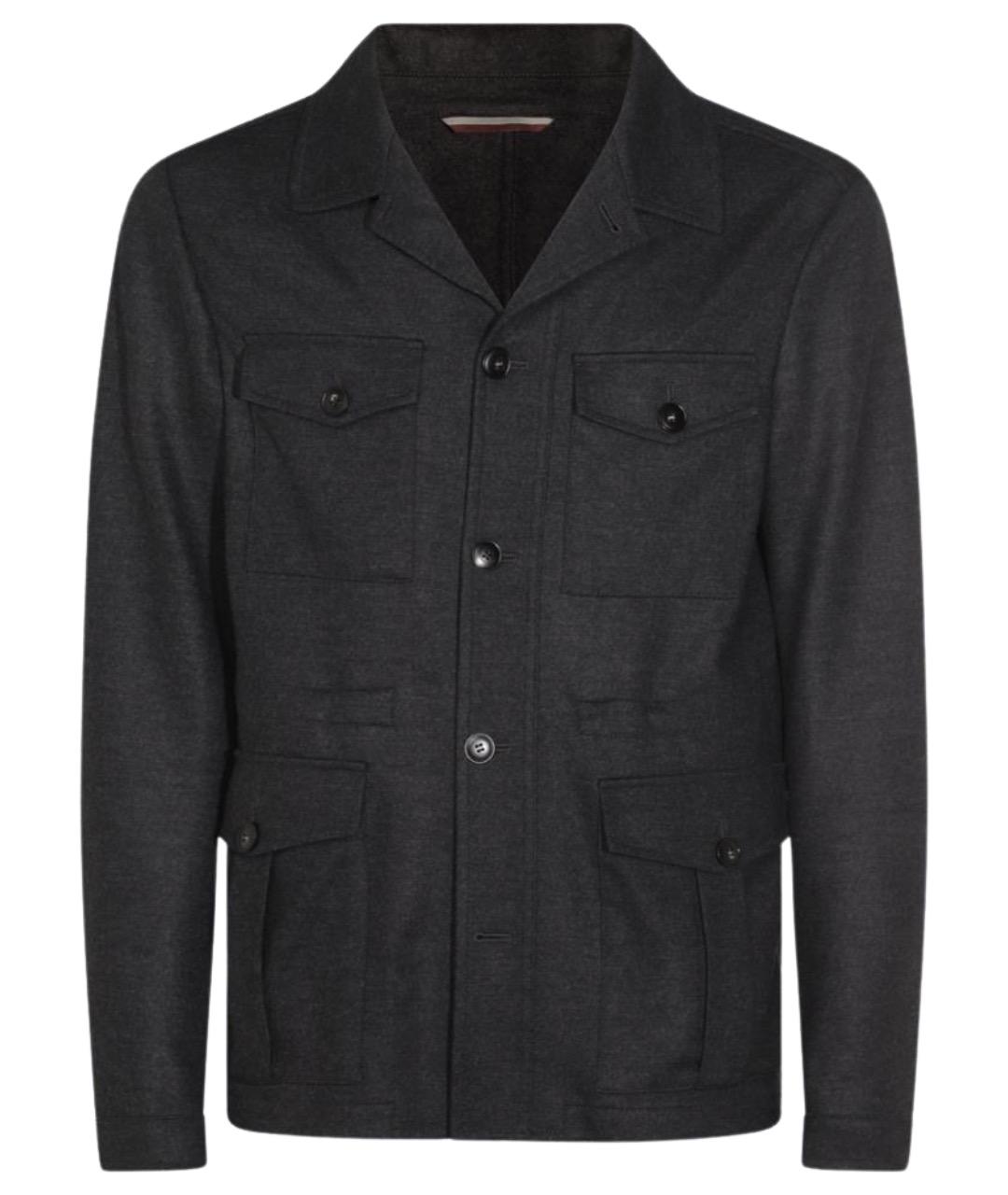 CANALI Черная шерстяная куртка, фото 1